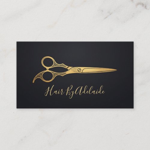 Cool Simple Faux Gold Scissors Hair Stylist Business Card