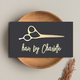 Cool Simple Faux Gold Scissors Hair Stylist Business Card
