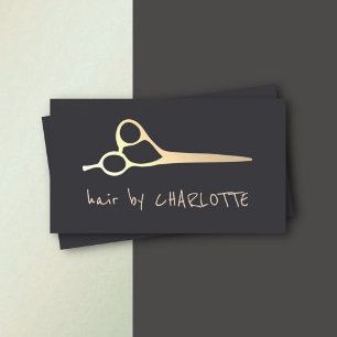 Cool Simple Faux Gold Scissors Hair Stylist Business Card