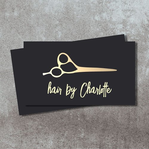 Cool Simple Faux Gold Scissors Hair Stylist Business Card