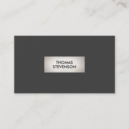 Cool Simple Metal Modern Black Professional Business Card