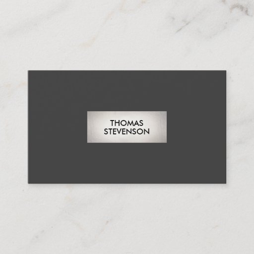 Customizable Cool Simple Metal Modern Black Professional Business Card
