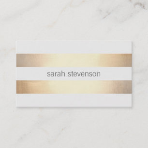 Cool Simple Gold Striped *Not Real Gold Foil Business Card