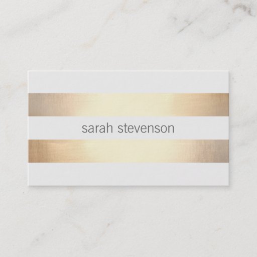 Customizable Cool Simple Gold Striped *Not Real Gold Foil Business Card Templates