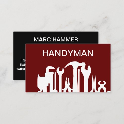 Cool Simple Handyman Business Cards Design