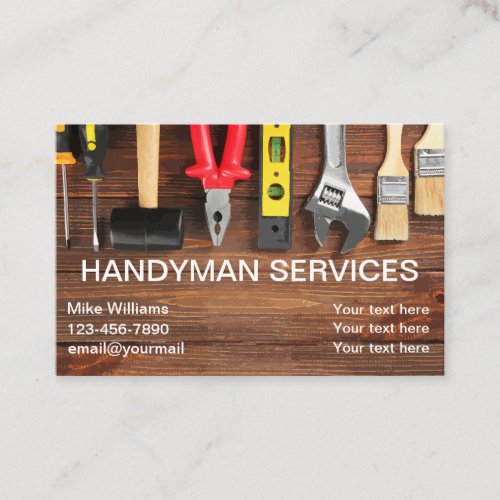 Cool Simple Handyman Home Repairs Business Cards