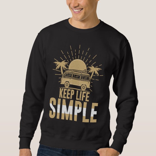 Cool Simple Life Vans Vacation Van Living Enthusia Sweatshirt (Front)