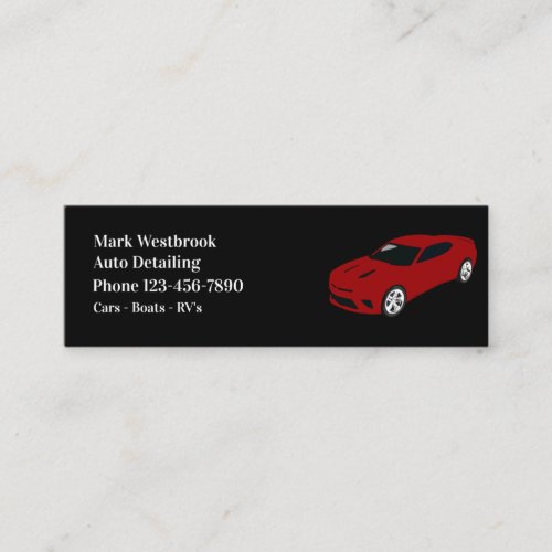 Cool Simple Minimal Car Auto Detailing Service sii Mini Business Card