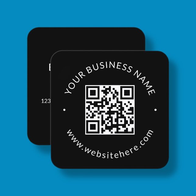 Cool simple minimalistic template | black square business card (Creator Uploaded)