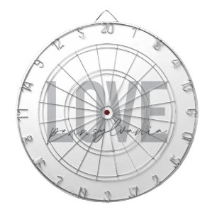 Cool, simple, modern design Love Pennsylvania Dart Board