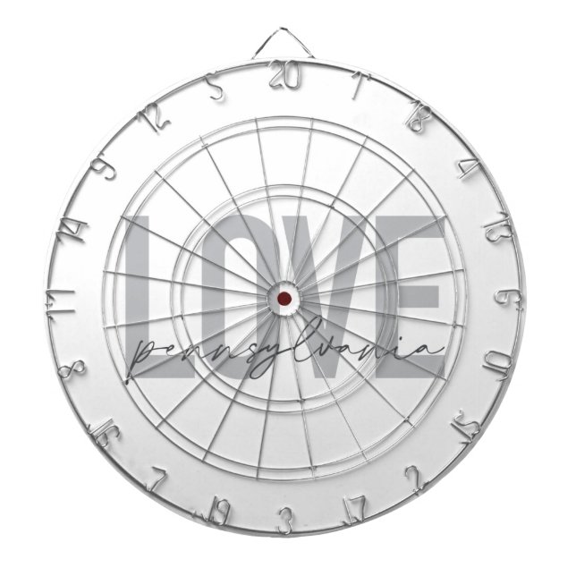 Cool, simple, modern design Love Pennsylvania Dart Board (Front)