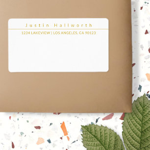 Cool Simple Plain Minimalist Gold & White Label