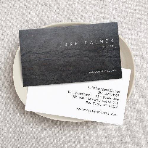 Cool Simple Rustic Black Abstract Business Card