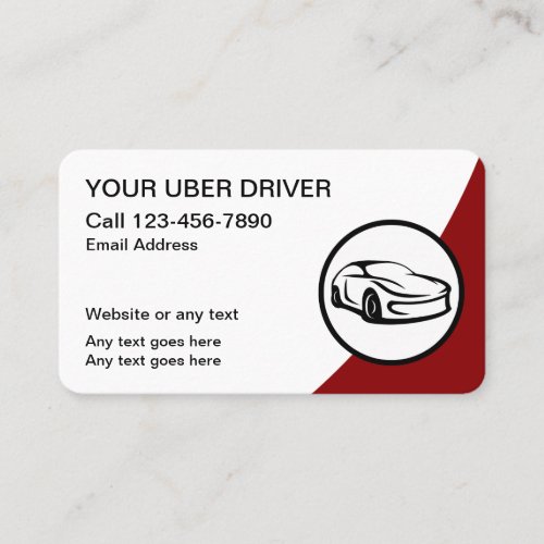 Cool Simple Uber Driver Business Cards