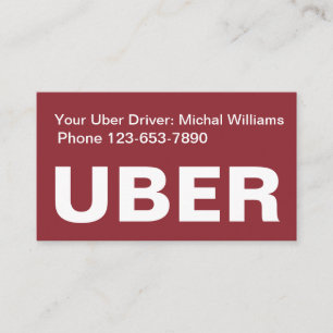 Cool Simple Uber Driver Ride Hailing Business Card