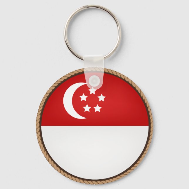 Cool Singapore Flag Seal Keychain (Front)