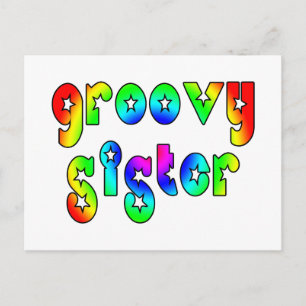 Cool Sisters Birthdays Christmas : Groovy Sister Postcard