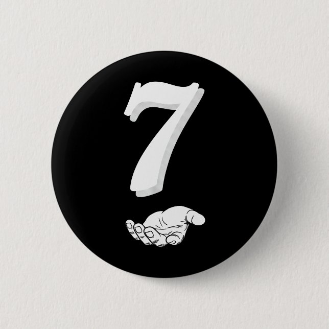 Cool Six Seven 6 7 Meme Gen Alpha Slang Costume Ma Button (Front)