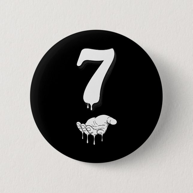 Cool Six Seven 6 7 Meme Gen Alpha Slang Costume Ma Button (Front)