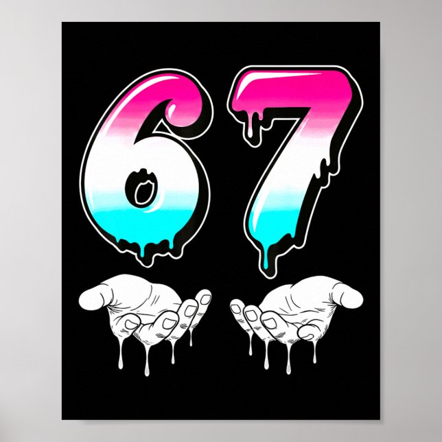 Cool Six Seven 6 7 Meme Gen Alpha Slang Costume Ma Poster (Front)