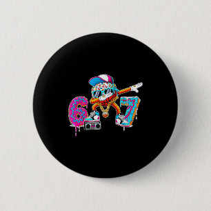 Cool Six Seven Dabbing Basketball Artwork Button
