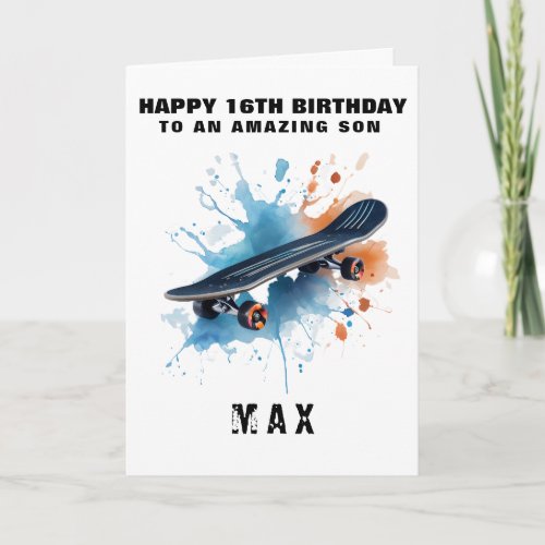 Cool Skateboard Birthday Card for Teen Boy 