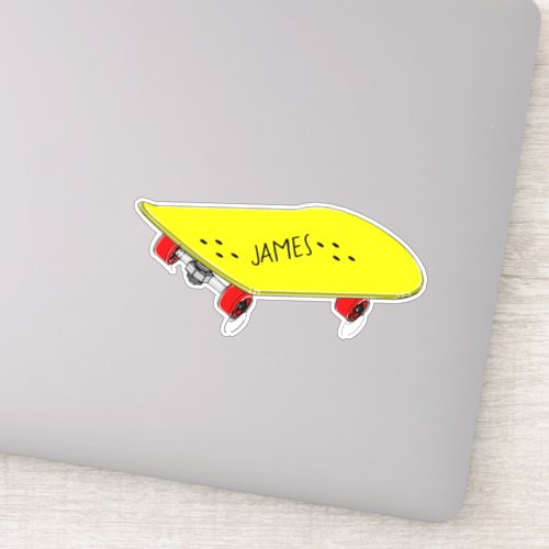 Cool skateboard boys name sticker