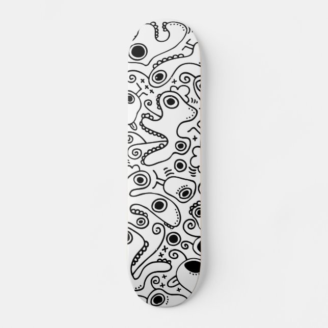 Cool skateboard with crazy monster graphics deck (Front)