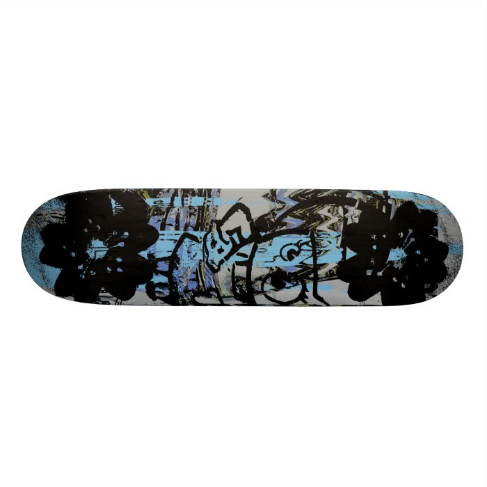 Cool skateboard with dark grunge graphics