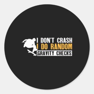 Cool Skateboarder Boys Skateboarding Injury Funny Classic Round Sticker