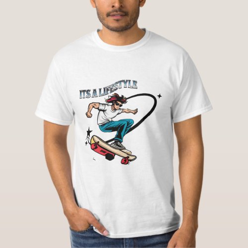 Cool Skateboarder Fun Quote Its a Lifestyle T_Shirt