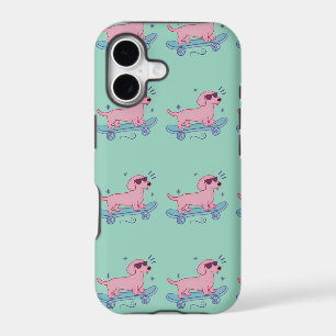Cool Skateboarding Dachshund Funny Dog Art iPhone 17 Case