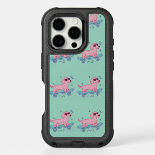 Cool Skateboarding Dachshund Funny Dog Art iPhone 16 Pro Case