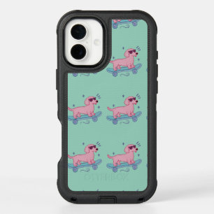 Cool Skateboarding Dachshund Funny Dog Art iPhone 16 Plus Case