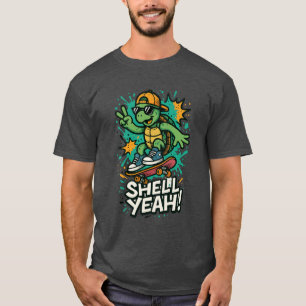 Cool Skateboarding Funny Turtle Pun T-Shirt