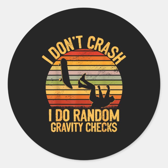 Cool Skateboarding Lover Men Women Kids Skater Ska Classic Round Sticker (Front)
