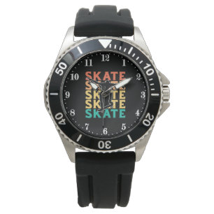 Cool skateboarding word art watch