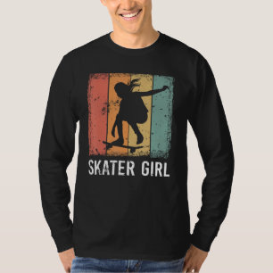 Cool Skater Art Women Girls Skateboarding Skateboa T-Shirt