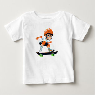 Cool Skater Boy Anime Cartoon Baby T-Shirt