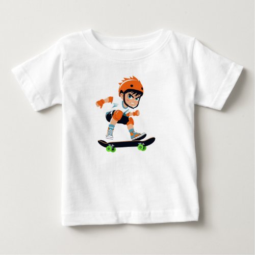 Cool Skater Boy Anime Cartoon Baby T-Shirt