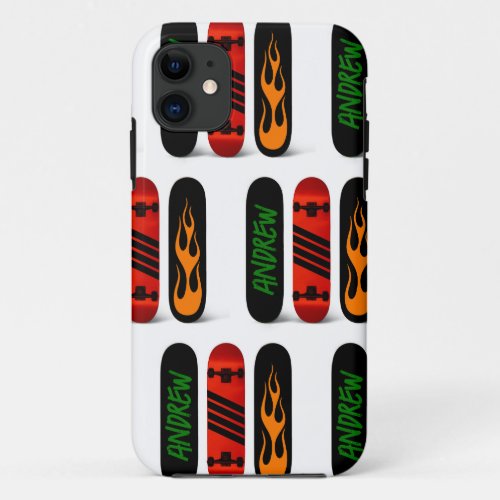 Cool Skater Skateboard Personalized iPhone 11 Case