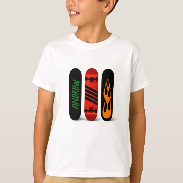 Cool Skater Skateboard Personalized T-Shirt (Front)