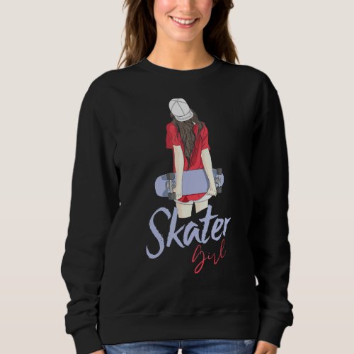Cool Skater Women Girls Skateboarding Skateboard S Sweatshirt