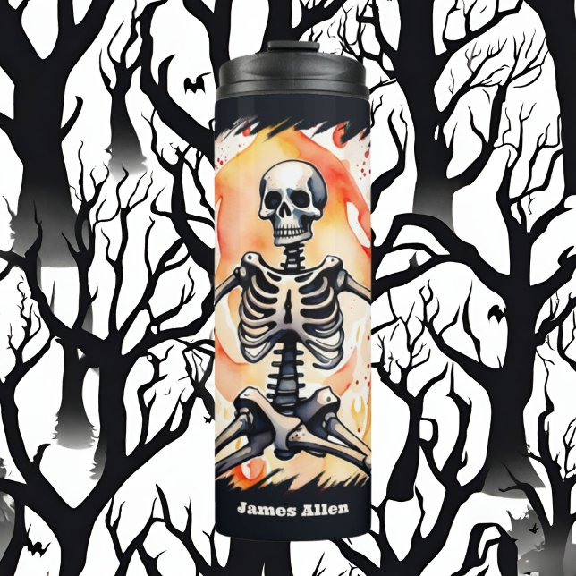 Cool skeleton add name thermal tumbler (Creator Uploaded)