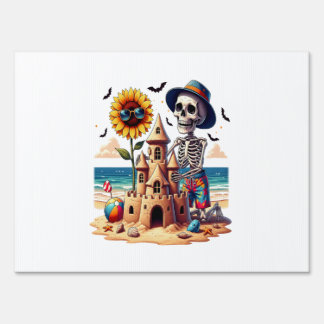 Cool Skeleton at the Beach Sign