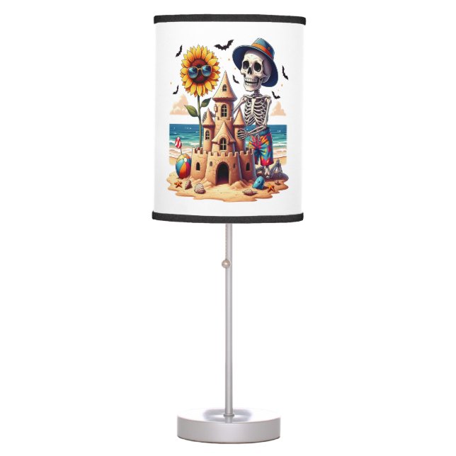 Cool Skeleton at the Beach Table Lamp (Front)