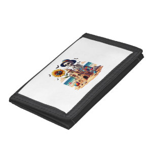 Cool Skeleton at the Beach Tri-fold Wallet