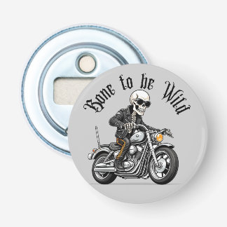 Cool Skeleton Bone to be Wild Riding a Motorcycle Bottle Opener