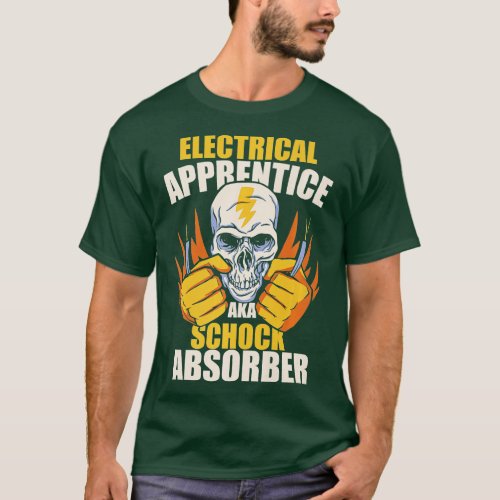 Cool Skeleton Electrical Apprentice Absorber Shock T_Shirt