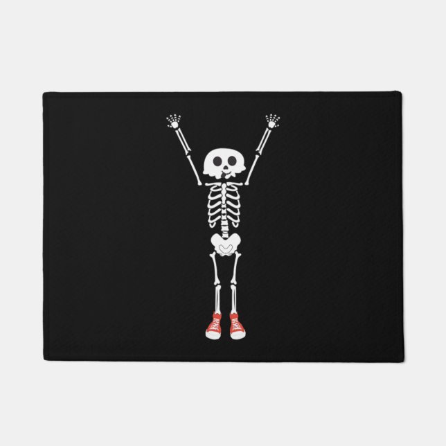 Cool Skeleton Halloween Design Doormat (Front)